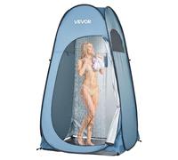 VEVOR Tente de Douche Pop up Instantanée, Abri d'Intimité Extérieur Portable, Cabine d’Essayage Toilette pour Plage Camping Pêche, Polyester 190T, avec Piquets, Cordes et Sac de Transport, Bleu
