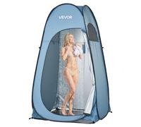 VEVOR Tente de Douche Pop up Instantanée, Abri d'Intimité Extérieur Portable, Cabine d’Essayage Toilette pour Plage Camping Pêche, Polyester 190T, avec Piquets, Cordes et Sac de Transport, Bleu
