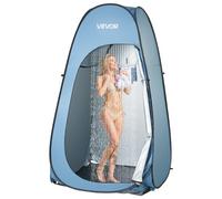 VEVOR Tente de Douche Pop up Instantanée, Abri d'Intimité Portable, Cabine d’Essayage Toilette pour Plage Camping Pêche, Polyester 190T, avec Sac de Suspension, Piquets, Cordes et Sac de Transport