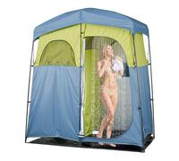 VEVOR Tente de Douche pour Camping, Abri d'Intimité Extérieur Portable, Cabine d’Essayage et de Toilette pour Plage Pêche, 2 Compartiments, en Tissu Oxford 150D, avec Sac de Douche, Piquets et Cordes