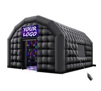 VEVOR Tente de Fête Gonflable, 5 x 4 x 3,8 m, Tente Cube Gonflable, Discothèque Boîte de Nuit Club à Gonfler avec Souffleur 680 W, Sac de Sable, 2 Fenêtres, pour Évènement, Anniversaire, Mariage, Noir