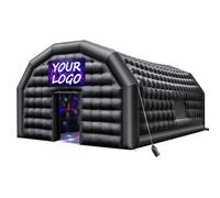 VEVOR Tente de Fête Gonflable, 8 x 6 x 4 m, Tente Cube Gonflable, Discothèque Boîte de Nuit Club à Gonfler avec Souffleur 1100 W, Sac de Sable, 2 Fenêtres, pour Évènement, Anniversaire, Mariage, Noir