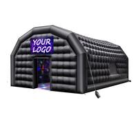 VEVOR Tente de Fête Gonflable, 9 x 6 x 4 m, Tente Cube Gonflable, Discothèque Boîte de Nuit Club à Gonfler avec Souffleur 1100 W, Sac de Sable, 2 Fenêtres, pour Évènement, Anniversaire, Mariage, Noir