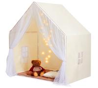 VEVOR Tente de Jeu pour Enfants, cabane pour Enfants de 1 à 5 Ans, Tente pour Enfants avec Tapis et Lampes, avec fenêtres pour intérieur et extérieur, Tente de yourte pour garçons et Filles, Beige