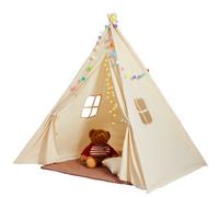 VEVOR Tente de jeu pour enfants, tente tipi enfants 1-5 ans, tente pour enfants avec tapis et balles décoratives en peluche, avec fenêtres pour intérieur et extérieur, pour garçons et filles, beige