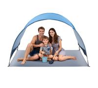 VEVOR Tente de Plage pour 3 Personnes, Abri de Plage Portable, pour Camping Pêche Pique-niques en Plein Air, Auvent Anti-UV Protection UPF 50+, Abri Soleil Léger avec Sac de Transport et Piquets