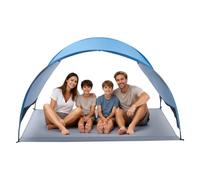VEVOR Tente de Plage pour 4 Personnes, Abri de Plage Portable, pour Camping Pêche Pique-niques en Plein Air, Auvent Anti-UV Protection UPF 50+, Abri Soleil Léger avec Sac de Transport et Piquets