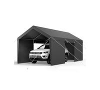 VEVOR Tente Garage, 3,65 x 6,09 m, Carport Abri de Voiture Extérieur avec Parois Latérales Amovibles et Portes, Résistant aux UV et à l'eau, Protection Toutes Saisons pour Automobile et Bateau, Gris