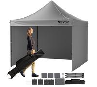 VEVOR Tente Tonnelle à Auvent Pop-up 304,8x304,8 cm Gris Foncé Parois Latérales