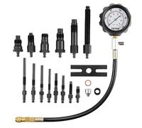 VEVOR Testeur de Compression avec 18 Kits d’Adaptateurs Compressiomètre pour Moteurs Diesel Jauge de Compression 0-70 bars ou 0-1000 psi Outil de Diagnostic de Cylindre de Moteur Voiture Moto Atelier