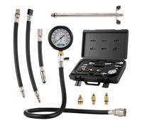 VEVOR Testeur de Compression avec 9 Kits d’Adaptateurs Compressiomètre pour Moteurs à Essence Jauge de Compression 0-300 psi Outil de Diagnostic de Cylindre de Moteur pour Voiture Moto Atelier Garage