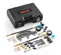 VEVOR Testeur de Compression pour Moteurs, Kit Compressiomètre Plage 0-48,3 bars avec Manomètre de Taux de Fuite 0-6,9 bars, pour Contrôle de Pression et Test d'Étanchéité Auto Moto, 4 Adaptateurs