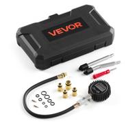 VEVOR Testeur de Compression pour Moteurs, Kit Compressiomètre Plage 0,7-13,8 bars, pour Auto Moto Atelier, Kit de Test de Compression de Cylindre avec Coffret, 4 Adaptateurs et Tubes Métalliques