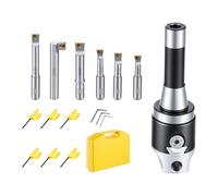 VEVOR Tête à Aléser R8 50,8 mm 7/16 à 4-1/2 pouces Outil d'Alésage Queue R8 pour Fraiseuses et Perceuses à Colonne, Coffret avec 6 Barres Indexables, Réglage Précis du Diamètre, Trempé et Rectifié