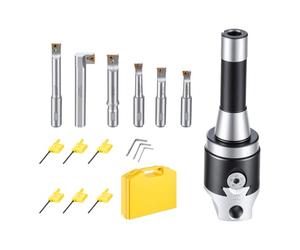 VEVOR Tête à Aléser R8 50,8 mm 7/16 à 4-1/2 pouces Outil d'Alésage Queue R8 | Pour Fraiseuses et Perceuses à Colonne, Coffret avec 6 Barres Indexables, Réglage Précis du Diamètre, Trempé et Rectifié