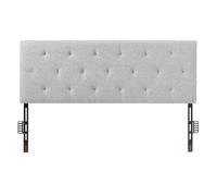 VEVOR Tête de lit pour lit double sur pieds réglable en hauteur, capitonnée losanges, Gris clair
