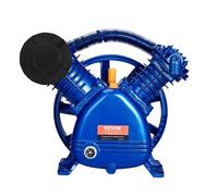 VEVOR Tête de Pompe de Compresseur d'Air, 5,5 CV, Tête de Pompe à Piston Lubrifié à Huile 2 Cylindres, Débit 162 L/min 5,75 CFM à 90 PSI, en Fonte Type V 2 Étages avec Pression d'Air Maximale 185 PSI