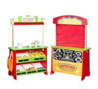 VEVOR Théâtre de Marionnettes Enfant Stand Supermarché MDF Épicerie Jeu 2 en 1