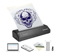 VEVOR Thermocopieur Tatouage sans Fil Bluetooth, Imprimante Tatouage avec 10 Papiers, Machine de Transfert de Tatouage , Compatible pour Téléphone iOS et Android, iPad et PC (avec Sac de Rangement)