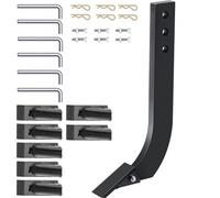 VEVOR Tige de labourage de lame de caisson 410 x 209 mm tige de grattoir de scarificateur 6 pièces tige de ripper 3 trous avec dents et broches coniques amovibles pour remplacement, creuser, labourer