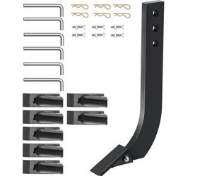 VEVOR Tige de labourage de lame de caisson 410 x 209 mm tige de grattoir de scarificateur 6 pièces tige de ripper 3 trous avec dents et broches coniques amovibles pour remplacement, creuser, labourer