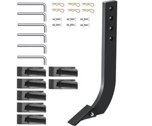 VEVOR Tige de labourage de lame de caisson 464 x 209 mm tige de grattoir de scarificateur 6 pièces tige de ripper 4 trous avec dents et broches coniques amovibles pour remplacement, creuser, labourer