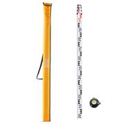 VEVOR Tige de mesure télescopique en aluminium de qualité 4M, échelle double face en CM/MM, bâton de nivellement en alliage d'aluminium pour la topographie 4m