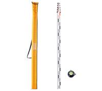 VEVOR Tige de mesure télescopique métrique 5 m, mire télescopique de mesure double face en cm/mm règle en alliage d'aluminium avec niveau à bulle et sac de transport pour mesurer maisons, murs, sols