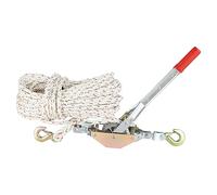 VEVOR Tire Fort Traction 3/4 T Treuil Manuel à Cliquet Charge 0,75 T Corde 30,48 m Diamètre 15 mm avec 2 Crochets Outil d'Extraction Robuste pour Déplacer des Bateaux, Articles, Transporter des Bûches