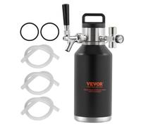VEVOR Tireuse à Bière Portable 1,89 L Mini Growler Pression Réglable 0~30 PSI Mini Fût à Pression Isotherme Inox pour Garder la Fraîcheur et la Carbonatation de la Bière Pression Camping Pique-Nique
