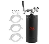 VEVOR Tireuse à Bière Portable 4 L Mini Growler Pression Réglable 0~30 PSI Mini Fût à Pression en Acier Inoxydable pour Garder la Fraîcheur et la Carbonatation de la Bière Pression Camping Pique-Nique