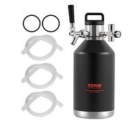 VEVOR Tireuse à Bière Portable 4 L Mini Growler Pression Réglable 0~30 PSI Mini Fût à Pression Isotherme en Inox pour Garder la Fraîcheur et la Carbonatation de la Bière Pression Camping Pique-Nique