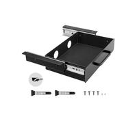 VEVOR Tiroir Coulissant sous Bureau, 385x230x76 mm, Tiroir Organisateur de Rangement de Bureau Caché, Capacité de Charge 5 kg, Espace Économisé pour Maison sous Table, Poste de Travail Assis-debout