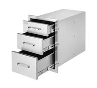 VEVOR Tiroir de Cuisine Extérieur Rangement pour Barbecue Acier Inox 3 Tiroirs