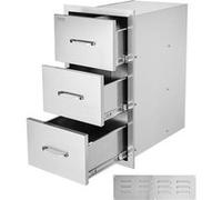 VEVOR Tiroirs Inox de Cuisine d'Extérieur 400x725x525 mm 3 Tiroirs pour Barbecue
