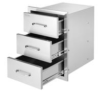 VEVOR Tiroir INOX Cuisine Extérieure Encastrable à 3 Étages 40 x 45 x 55 cm