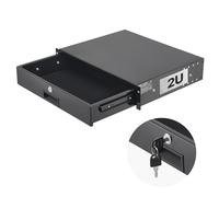 VEVOR Tiroir Rack 2U, Tiroir Rackable Verrouillable, Charge 22,68 kg, Profondeur 350 mm, avec Trous de Gestion Câble, Largeur de Montage 482 mm, pour Armoires de Serveur Équipement Réseau Audiovisuel