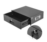 VEVOR Tiroir Rack 3U, Tiroir Rackable Verrouillable, Charge 22,68 kg, Profondeur 350 mm, avec Trous de Gestion Câble, Largeur de Montage 482 mm, pour Armoires de Serveur Équipement Réseau Audiovisuel