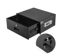 VEVOR Tiroir Rack 4U, Tiroir Rackable Verrouillable, Charge 22,68 kg, Profondeur 350 mm, avec Trous de Gestion Câble, Largeur de Montage 482 mm, pour Armoires de Serveur Équipement Réseau Audiovisuel