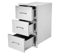 VEVOR Tiroirs de Cuisine d'extérieur 40 x 52,5 x 72,5 cm, Tiroirs de Barbecue encastrés à Triple accès avec poignée en Acier Inoxydable pour Cuisine extérieure ou îlot