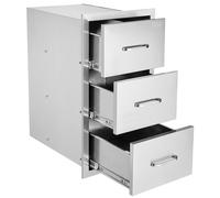 VEVOR Tiroirs Inox de Cuisine d'Extérieur 400x725x525 mm 3 Tiroirs pour Barbecue