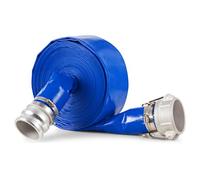VEVOR Tuyau de lavage à contre-courant, 76,2mmx15,24m, tuyau en PVC bleu haute qualité, colliers de serrage, serrures à came, raccords en aluminium, convient à diverses pompes, pour transport de l'eau