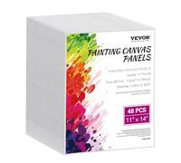 VEVOR Toile blanche pour peinture, lot de 48, toile à peindre, 280x355 mm, tableau en toile pour la peinture pour croquis, peinture acrylique et à l'huile, aquarelle, pour enfants et professionnels