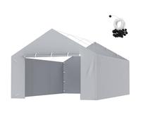 VEVOR Toile d'auvent de rechange pour abri de voiture, 6,1x4 m, bâche de garage paroi latérale, imperméable protégée contre UV, installation facile élastiques à billes, gris (haut et cadre non inclus)