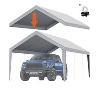 VEVOR Toile d'auvent remplacement abri voiture tente couverture 6,1 x 3,7 m gris