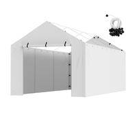 VEVOR Toile d'auvent de rechange abri de voiture, 6,1x3 m, bâche de garage paroi latérale, imperméable et protégée contre UV, installation facile élastiques à billes, blanc (haut et cadre non inclus)