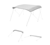 VEVOR Toile de Bimini à 4 Arceaux, Taud de Soleil de Remplacement 257 cm, pour Bateau 231-244 cm de Largeur, 600D de Qualité Marine Imperméable, Bâche de Bimini de Rechange Grise, Sans Armature