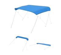 VEVOR Toile de Bimini à 4 Arceaux, Toile de Rechange pour Taud de Soleil 271x244 cm, pour Bateau, Bâche de Bimini en 600D de Qualité Marine Imperméable à Fourreaux Zippés, Sans Armature, Bleu