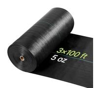 VEVOR Toile de Paillage 0,9x30,5 m Bâche Anti Mauvaise Herbe 168 g/m² Géotextile Anti Repousse Tissé PP pour Protection Contre Mauvaises Herbes, Couverture Sol, Jardin, Potager, Parterres Fleurs, Noir