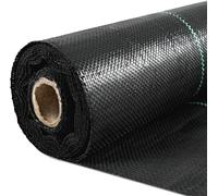 VEVOR Toile de Paillage, 1,8x76 m, Toile Anti-Mauvaises Herbes PP Bâche Tissée de Jardin Haute Perméabilité Densité 4,1 oz Couverture Protection Sol pour Agriculture, Potager, Allée, Extérieur, Noir